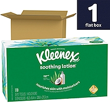 Kleenex Soothing Lotion Facial Tissues, 3 Ply, 110 Each