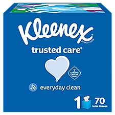Kleenex Trusted Care Facial Tissues, Cube Boxes, 70 Each