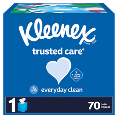 Kleenex Trusted Care Facial Tissues Cube Box 2 Ply