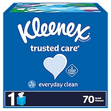 Kleenex Trusted Care Facial Tissues Cube Box 2 Ply, 70 Each