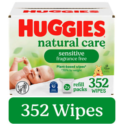 Huggies Natural Care Sensitive Fragrance Free Wipes, 352 Count