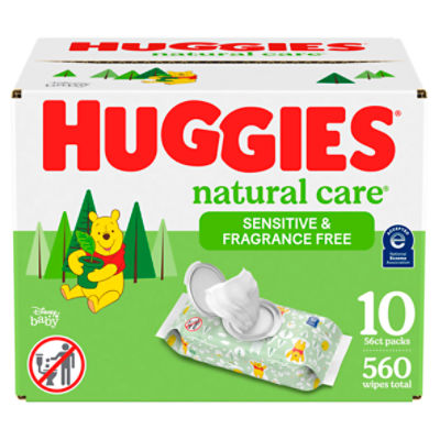 Huggies Natural Care Unscented Sensitive Baby Wipes, 560 Each