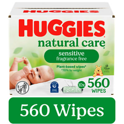 Huggies Natural Care Sensitive Fragrance Free Wipes, 560 Count