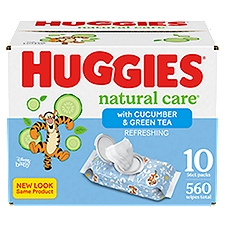 Huggies Natural Care Scented Refreshing Baby Wipes, 10 pack, 560 count