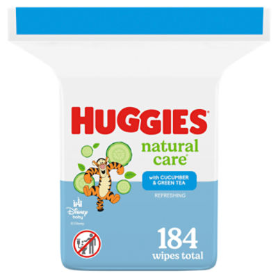 Huggies Nourish Baby Diaper Wipes, Scented Baby Wipes, 2 Push Button Packs  (112 Wipes Total)