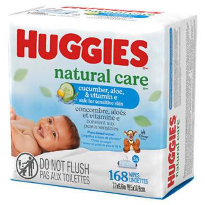 Huggies Natural Care Cucumber, Aloe, & Vitamin E Wipes, 168 Count Image 9 of 10