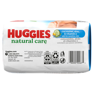 Huggies Natural Care Cucumber, Aloe, & Vitamin E Wipes, 168 Count Image 7 of 10
