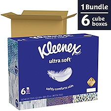 Kleenex Ultra Soft 3-Ply Facial Tisues, 6 Pack, 390 Each