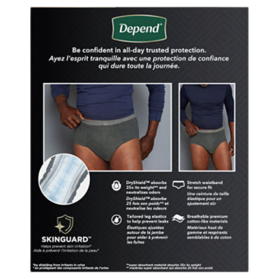 Depend Real Fit Incontinence Underwear Disposable Maximum Small/Medium  Black and Grey Underwear - The Fresh Grocer