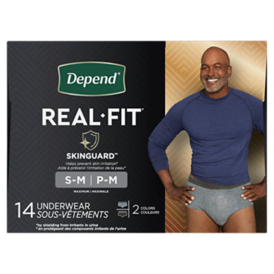 Depend Real Fit Incontinence Underwear Disposable Maximum Small/Medium  Black and Grey Underwear, 14 count - Ralphs