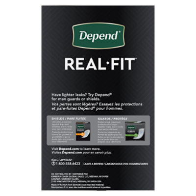 Depend Real Fit Incontinence Underwear Disposable Maximum Small/Medium  Black and Grey Underwear - The Fresh Grocer