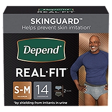 Depend Real Fit Incontinence Underwear Disposable Maximum Small/Medium Black and Grey Underwear