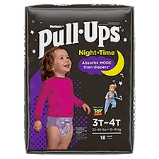 Huggies Pull-Ups Night-Time Protection Jumbo Girls 3T-4T, 18 Each