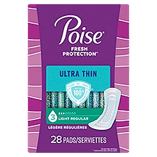 Poise Ultra Thin Incontinence Pads, Light, 28ct, 28 Each