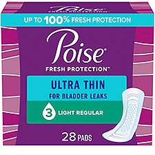 Poise Ultra Thin Incontinence Pads, Light, 28ct, 28 Each