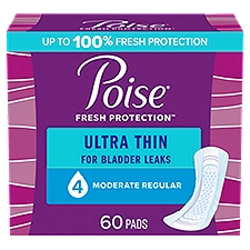 Poise Ultra Thin Incontinence Pads 4 Drop Moderate Regular Length Pads