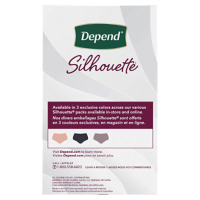 Depend Silhouette Incontinence Underwear, Small (26–34 Waist), Maximum  Absorbency, Black & Pink & Berry, 16 Count, Shop