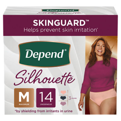 Depend Silhouette Adult Incontinence Underwear Medium Maximum Black, Pink  and Berry Underwear - The Fresh Grocer