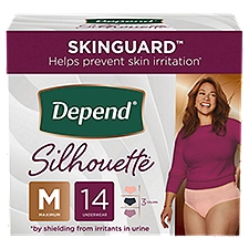 Depend Silhouette Maximum Absorbency Underwear, Medium, 14 count