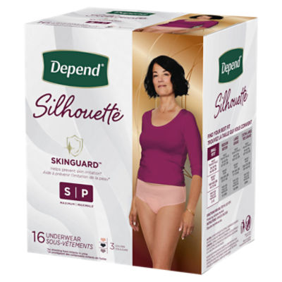 Depend Silhouette Adult Incontinence Underwear Small Maximum Black, Pink  and Berry Underwear - The Fresh Grocer
