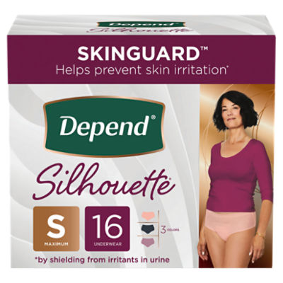 Depend Silhouette Adult Incontinence Underwear Small Maximum Black, Pink  and Berry Underwear - The Fresh Grocer