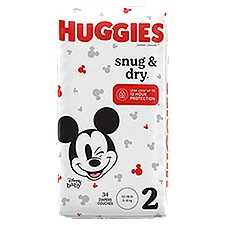 Huggies Snug & Dry Diapers, Baby Size 2, 34 Each
