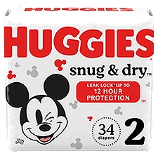 Huggies Snug & Dry Baby Diapers, Size 2, 34 count