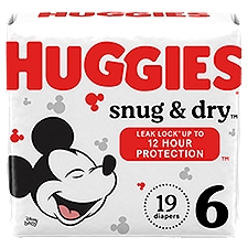 Huggies Snug & Dry Baby Diapers, Size 6 (35+ lbs), 19 Each