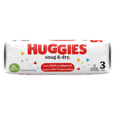 Huggies Snug & Dry Size 3 Diapers, 31 ct - Greatland Grocery