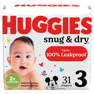 Huggies Snug & Dry Baby Diapers, Size 3 (16-28 lbs), 31 Ct