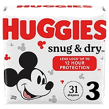 Huggies Snug & Dry Diapers, Size 3, 16-28 lb, 31 count