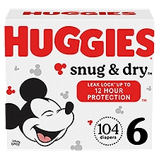 Huggies Snug & Dry Diapers Huge Value, Size 6, Over 35 lb, 104 count