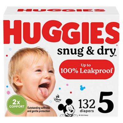 Huggies Snug & Dry Baby Diapers, Size 5 (27+ lbs)