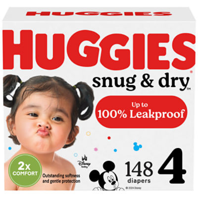 Huggies Snug & Dry Baby Diapers, Size 4 (22-37 lbs)