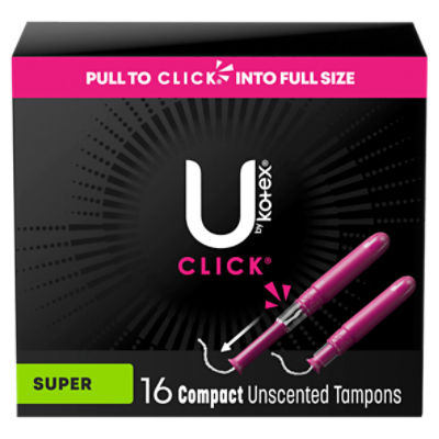 U by kotex Click Super Compact Unscented Tampons, 16 count ShopRite