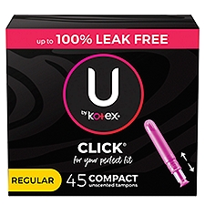 U By Kotex Tampons Regular Compact Unscented, 45 Each