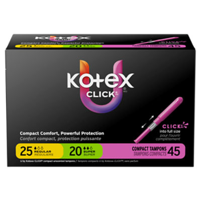 U By Kotex Click Regular And Super Compact Unscented Tampons