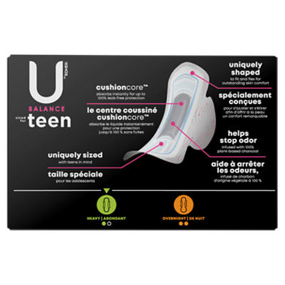 U by Kotex Teen Ultra Thin Pads Extra Absorbency With Wings 14