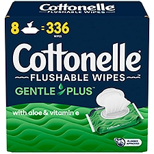 Cottonelle GentlePlus Flushable Wipes, 42 count, 8 packs