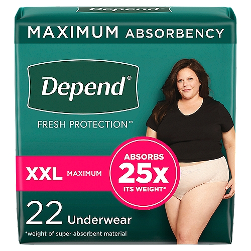 Depend Fresh Protection Adult Incontinence & Postpartum Bladder Leak Underwear for Women