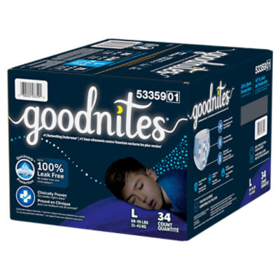 Goodnites Boys' Nighttime Bedwetting Underwear Size S-M,Large, XL