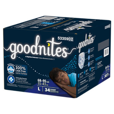 Goodnites Boys Nighttime Underwear, Sizes 10-12, L, 68-95 lbs, 34 Count Image 11 of 15