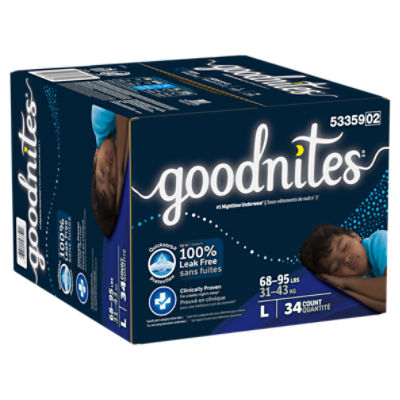 Goodnites Boys Nighttime Underwear, Sizes 10-12, L, 68-95 lbs, 34 Count Image 12 of 15