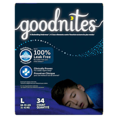 Boys' Nighttime Bedwetting Underwear, 14 Diapers - Jay C Food Stores