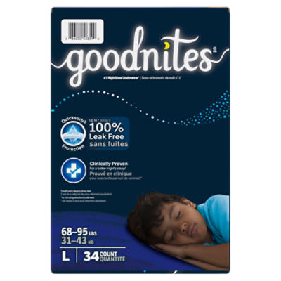 Goodnites Boys Nighttime Underwear, Sizes 10-12, L, 68-95 lbs, 34 Count Image 8 of 15