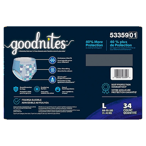 Goodnites Nighttime Bedwetting Underwear, Girls' XL (95-140 lb.), 9