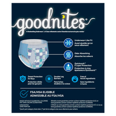 Goodnites Girls Nighttime Bedwetting Underwear, Size Large (68-95 lbs), 34  Ct