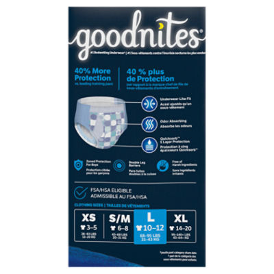 Goodnites Girls' Nighttime Bedwetting Underwear, Size Large (68-95 lbs), 11  Ct - The Fresh Grocer