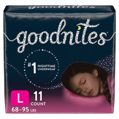 Goodnites Boys' Nighttime Bedwetting Underwear, Size Large (68-95 lbs), 11  Ct - The Fresh Grocer