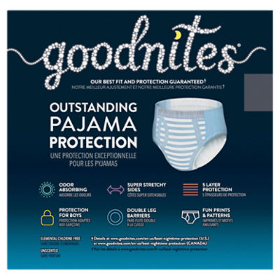  Goodnites Boys' Nighttime Bedwetting Underwear, Size Extra  Large (95-140+ lbs), 28 Ct (2 Packs of 14), Packaging May Vary : Health &  Household